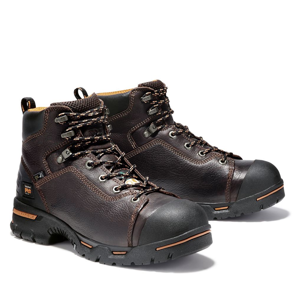 Timberland Mens Work Boots PRO® Endurance 6\" Steel Toe - Dark Brown - India MO8460531